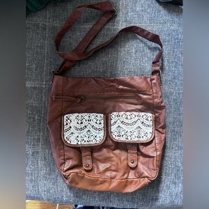 Brown Mossimo Faux Leather Boho Purse Crossbody
